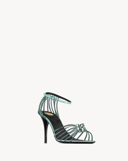 BABYLONE sandals in metallic leather and metal