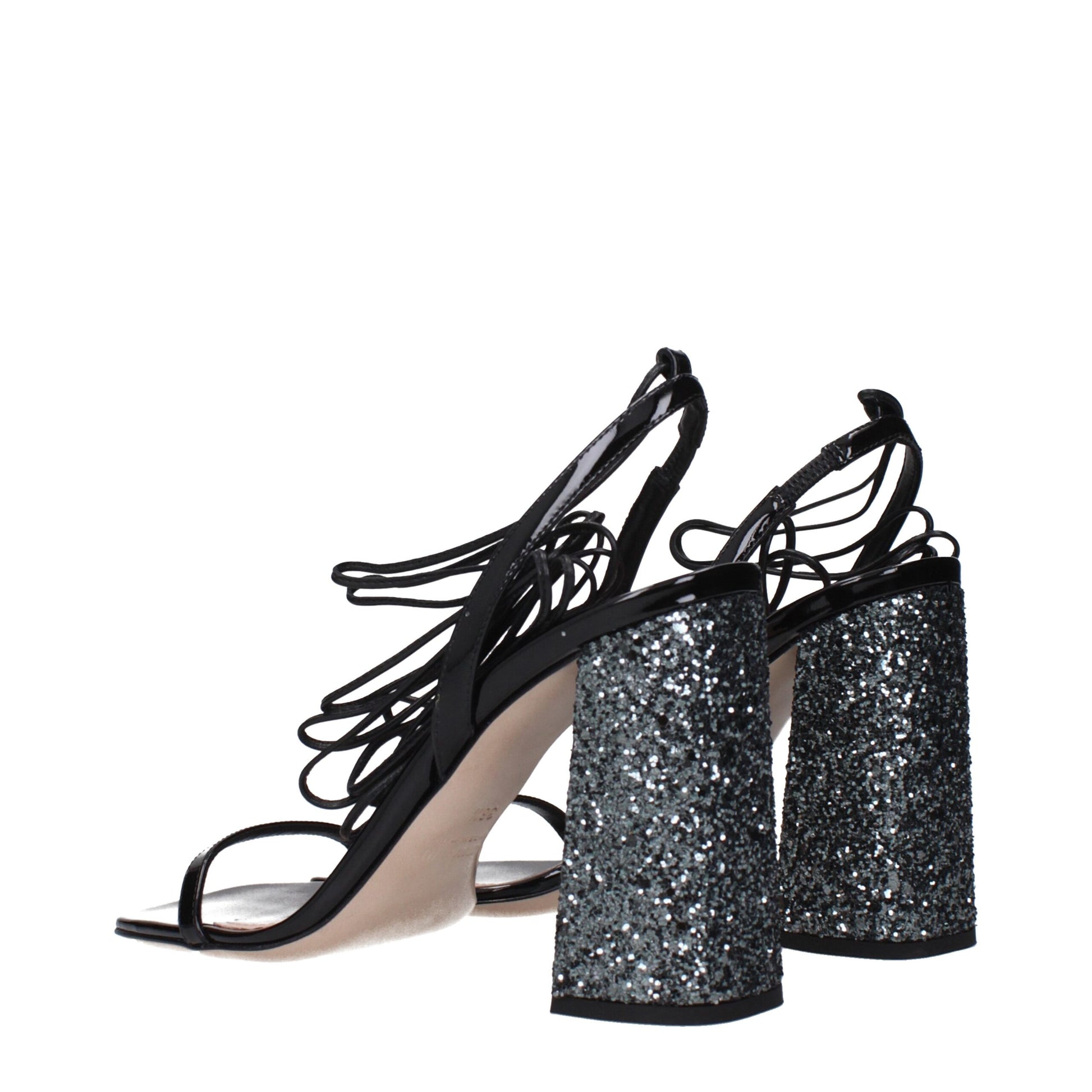 Miu Miu Black Patent Leather Platform Sandals