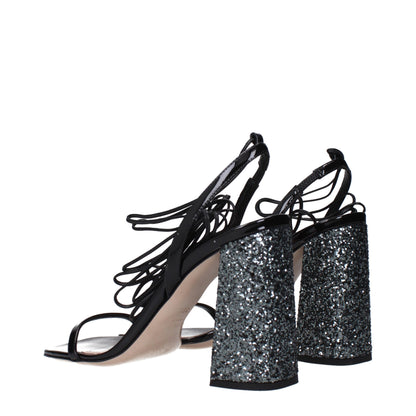 Miu Miu Black Patent Leather Platform Sandals