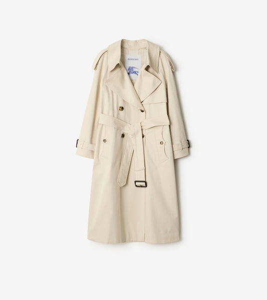 Long Gabardine Fitzrovia Trench Coat in Clam beige