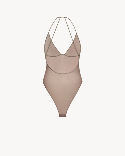 backless bodysuit in stretch silk muslin