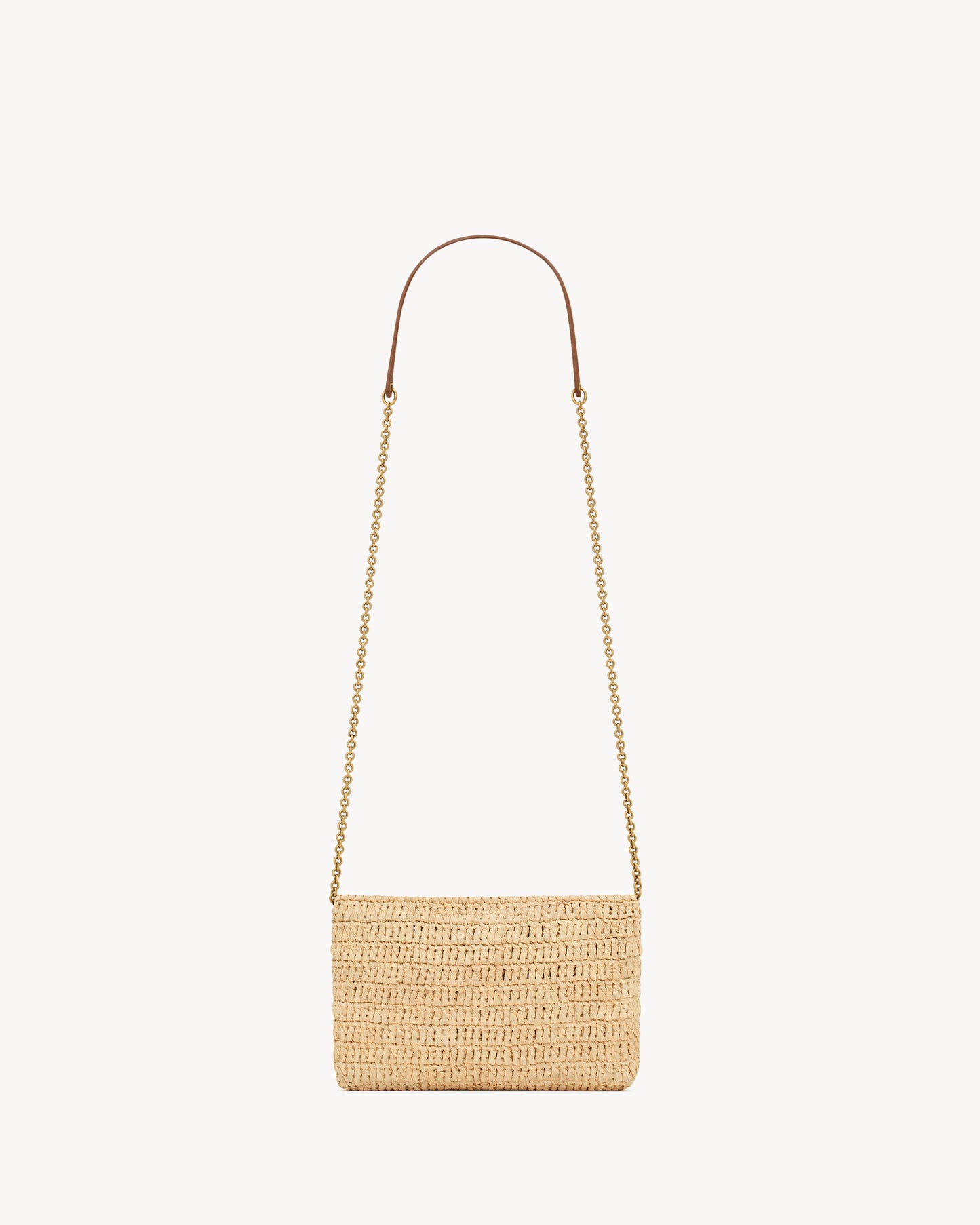 CASSANDRE small chain pouch in raffia