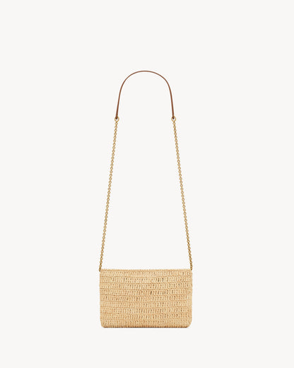 CASSANDRE small chain pouch in raffia