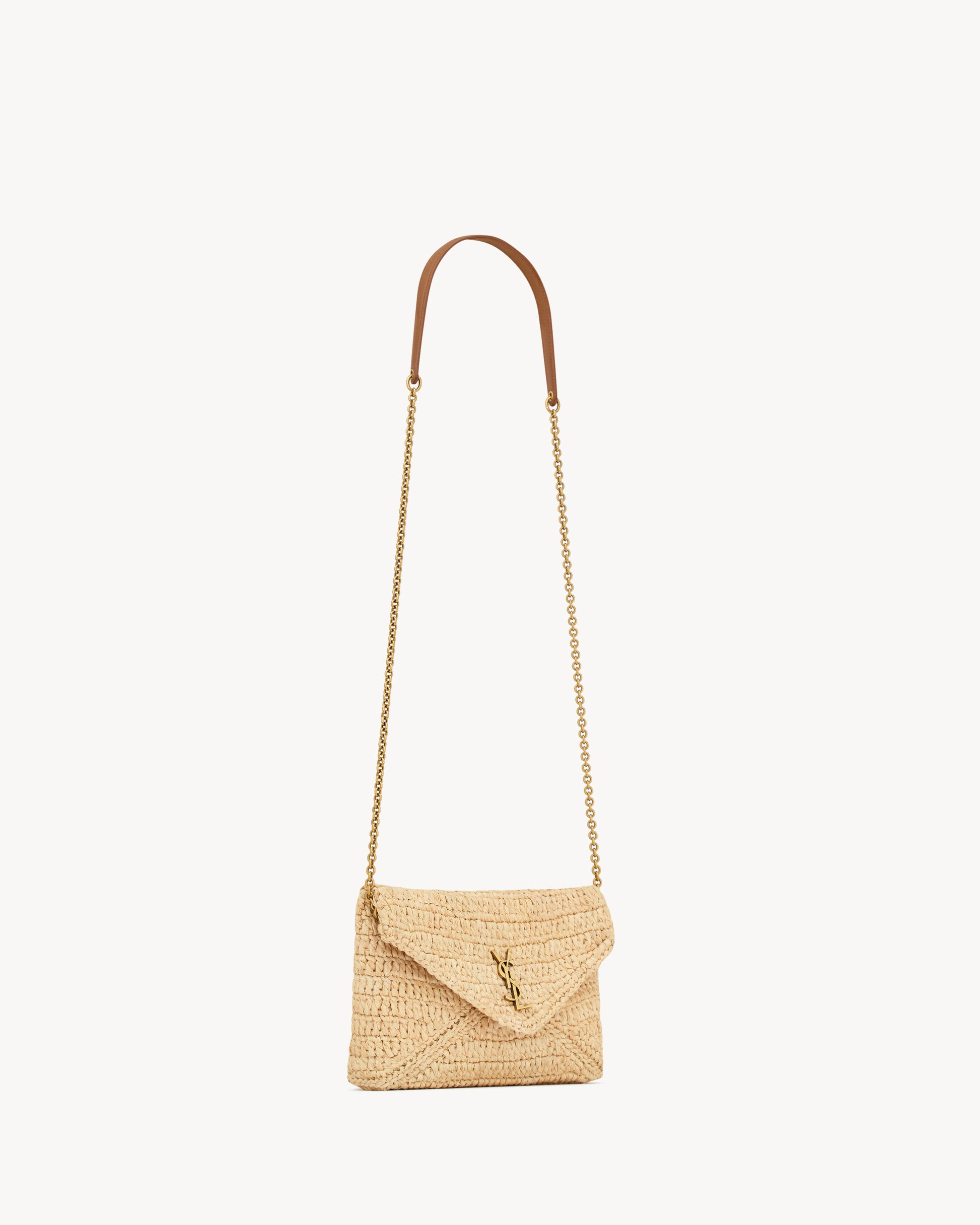 CASSANDRE small chain pouch in raffia