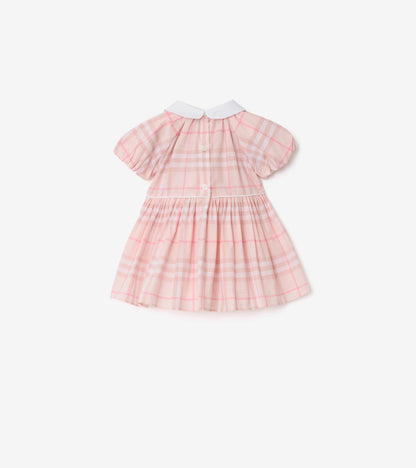 Check Cotton Dress with Bloomers in Ice pink - Children