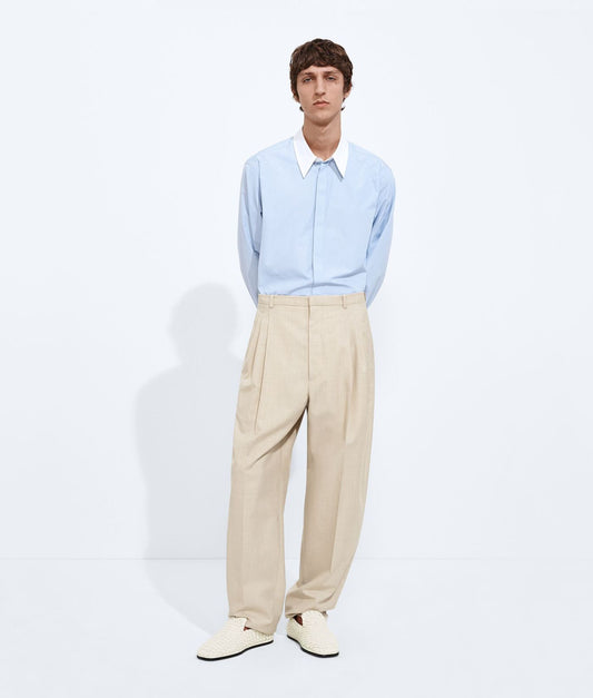 Light Wool And Cotton Trousers