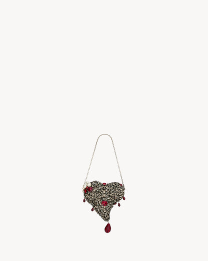 micro heart EVENING bag in crystals
