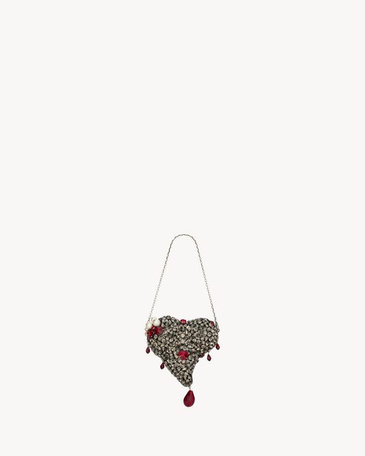 micro heart EVENING bag in crystals