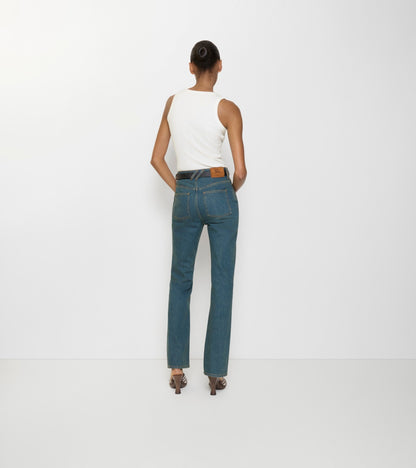 High-rise Bootcut Jeans in Mid blue