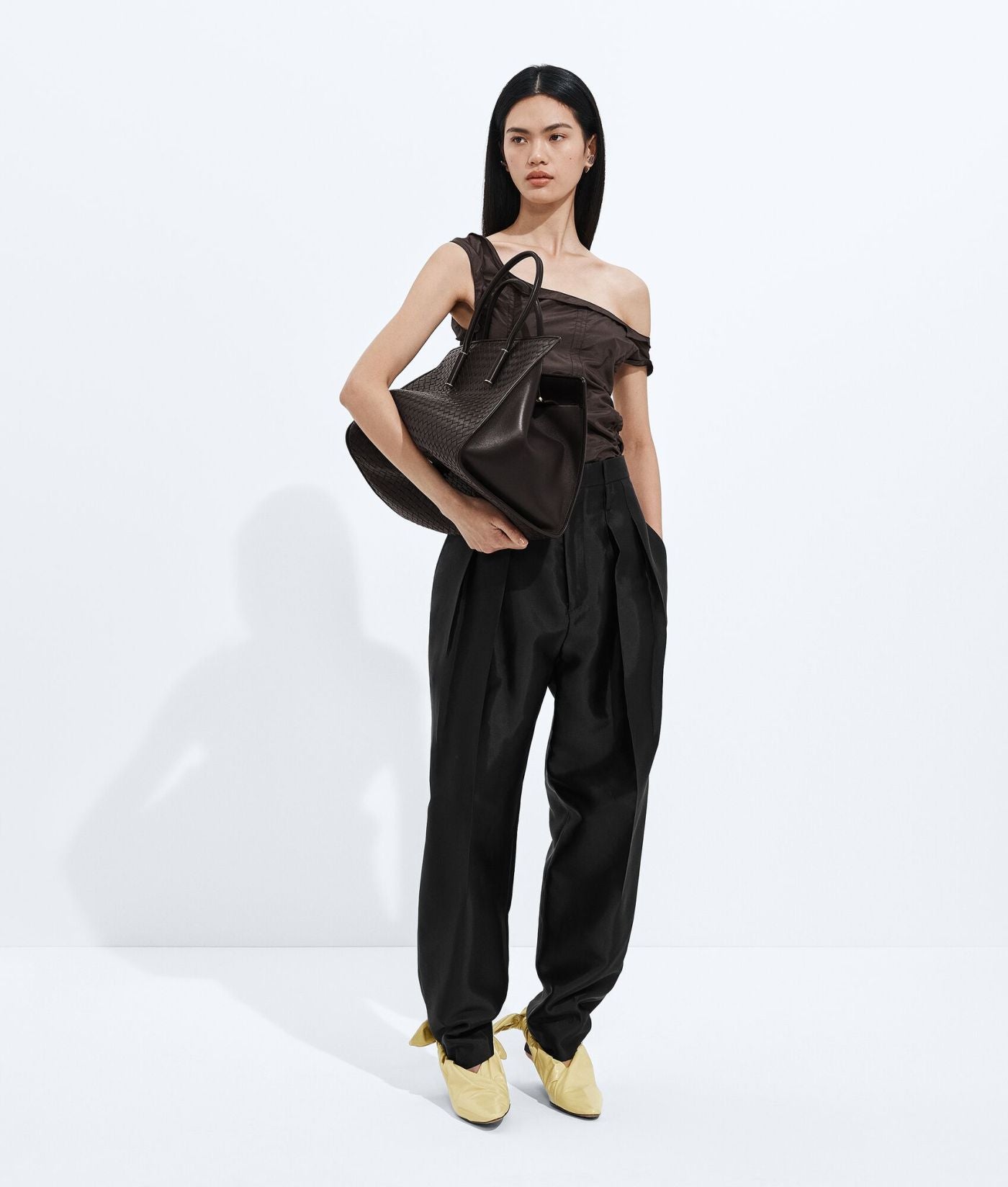 Washed Cotton And Viscose Twill Trousers