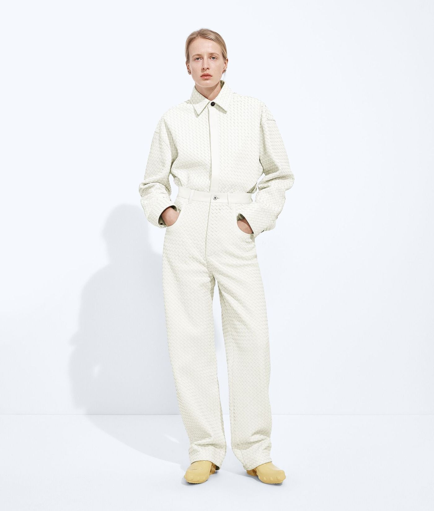 Small Intrecciato Leather Trousers