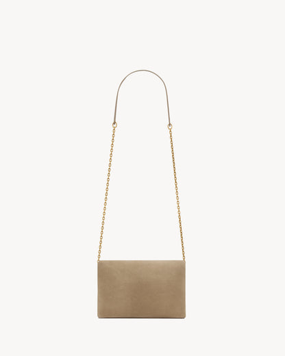 CASSANDRE small chain pouch in suede