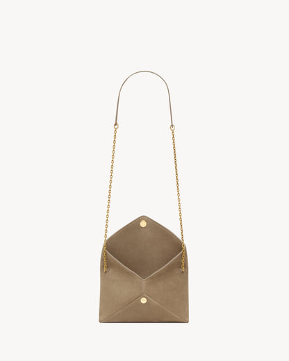 CASSANDRE small chain pouch in suede