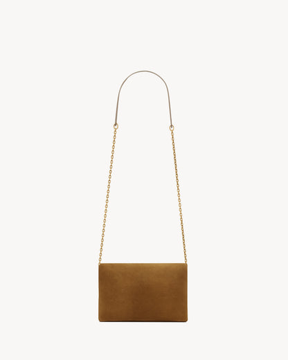 CASSANDRE small chain pouch in suede
