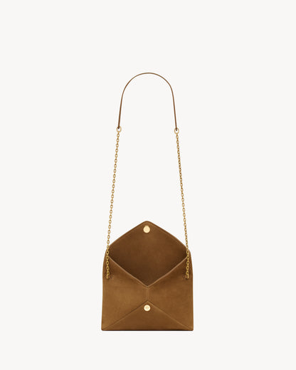 CASSANDRE small chain pouch in suede