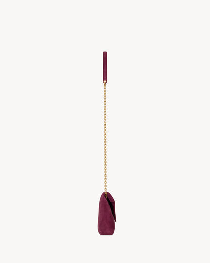 CASSANDRE small chain pouch in suede