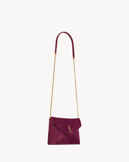 CASSANDRE small chain pouch in suede