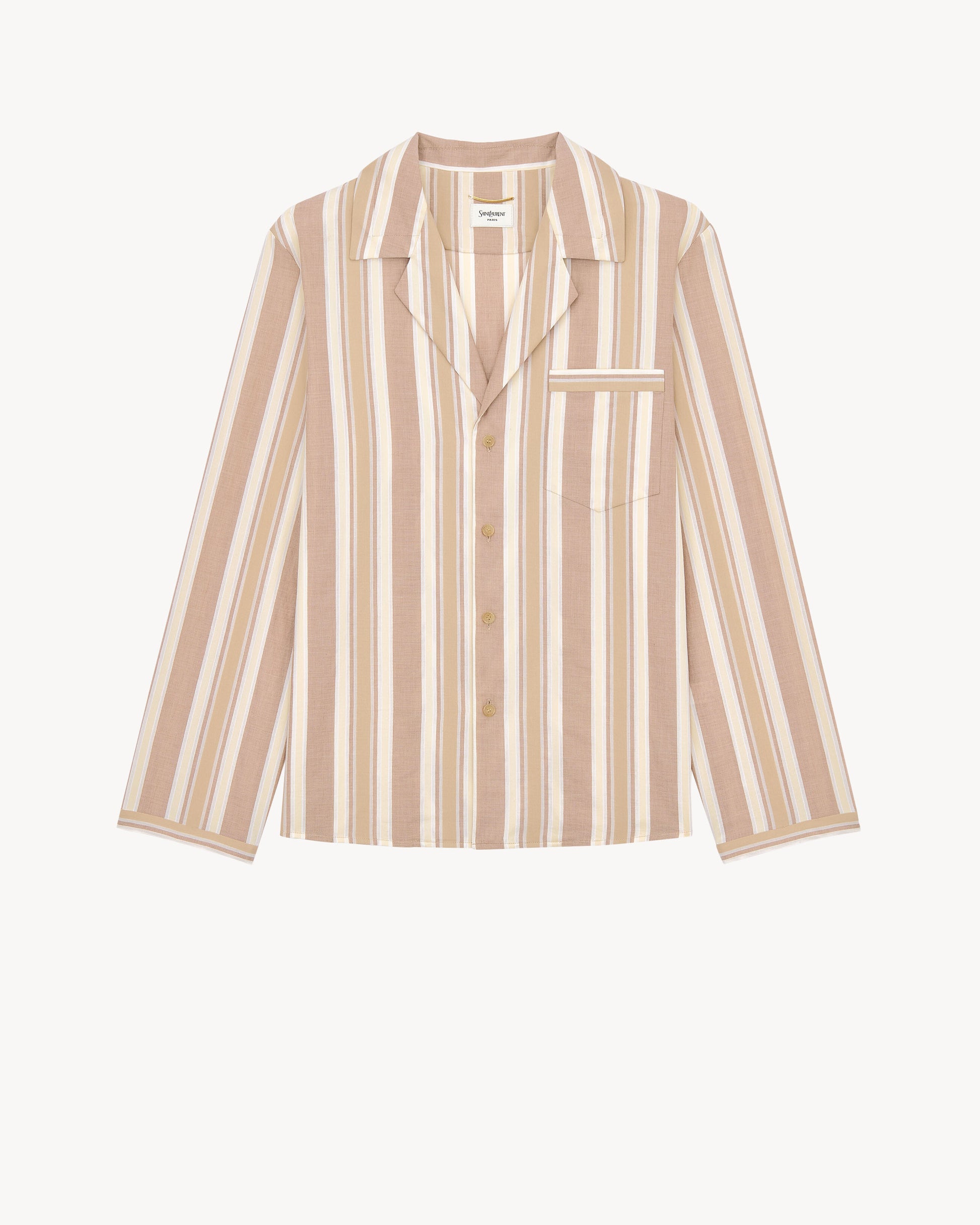pajama top in striped cotton