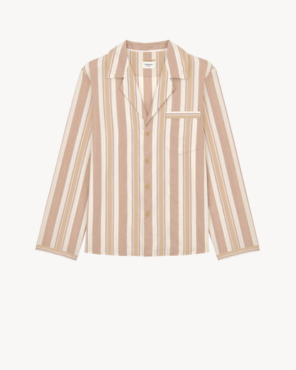 pajama top in striped cotton