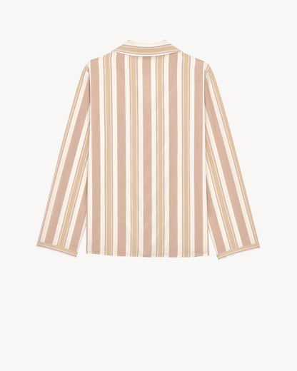 pajama top in striped cotton