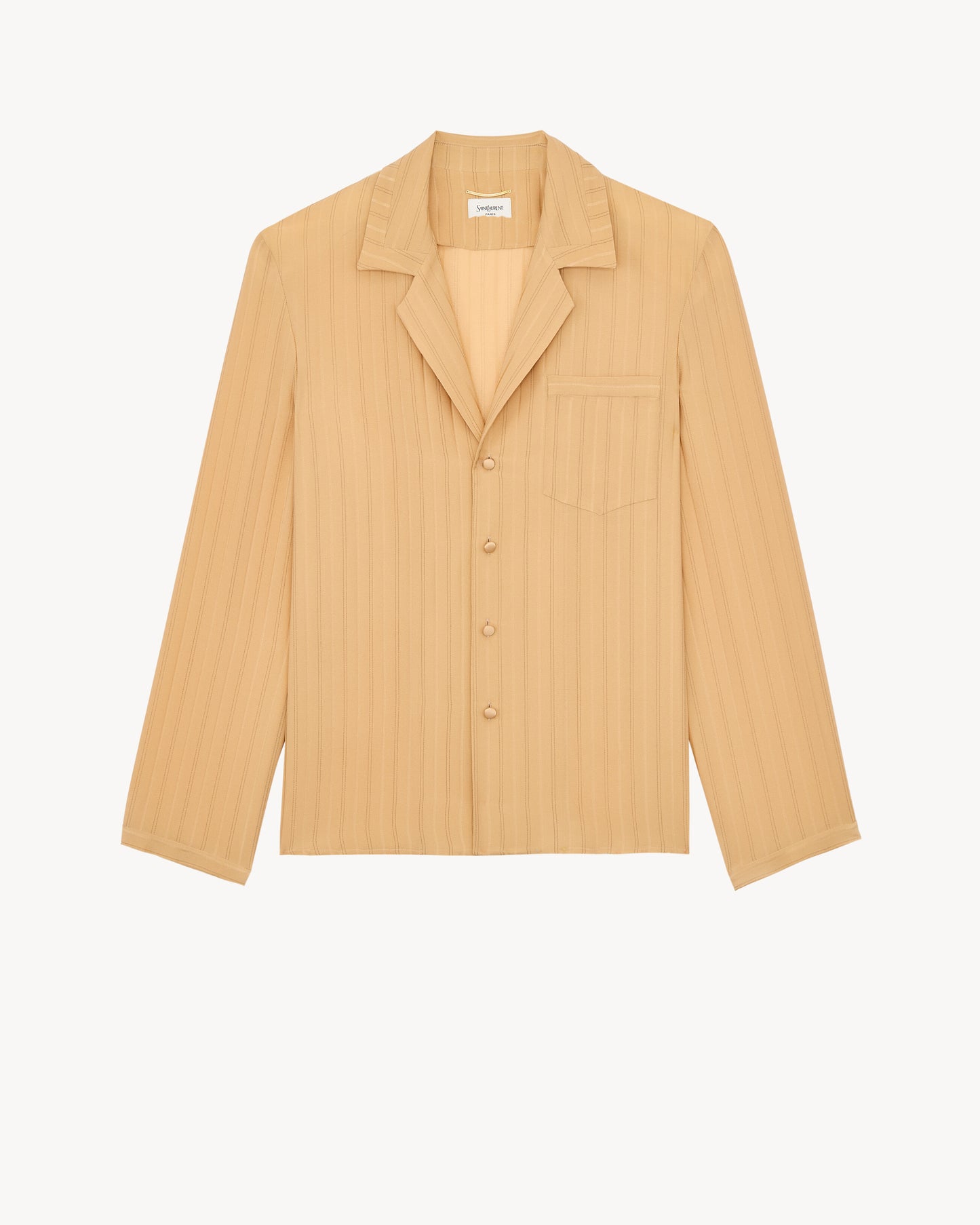 pajama top in striped silk