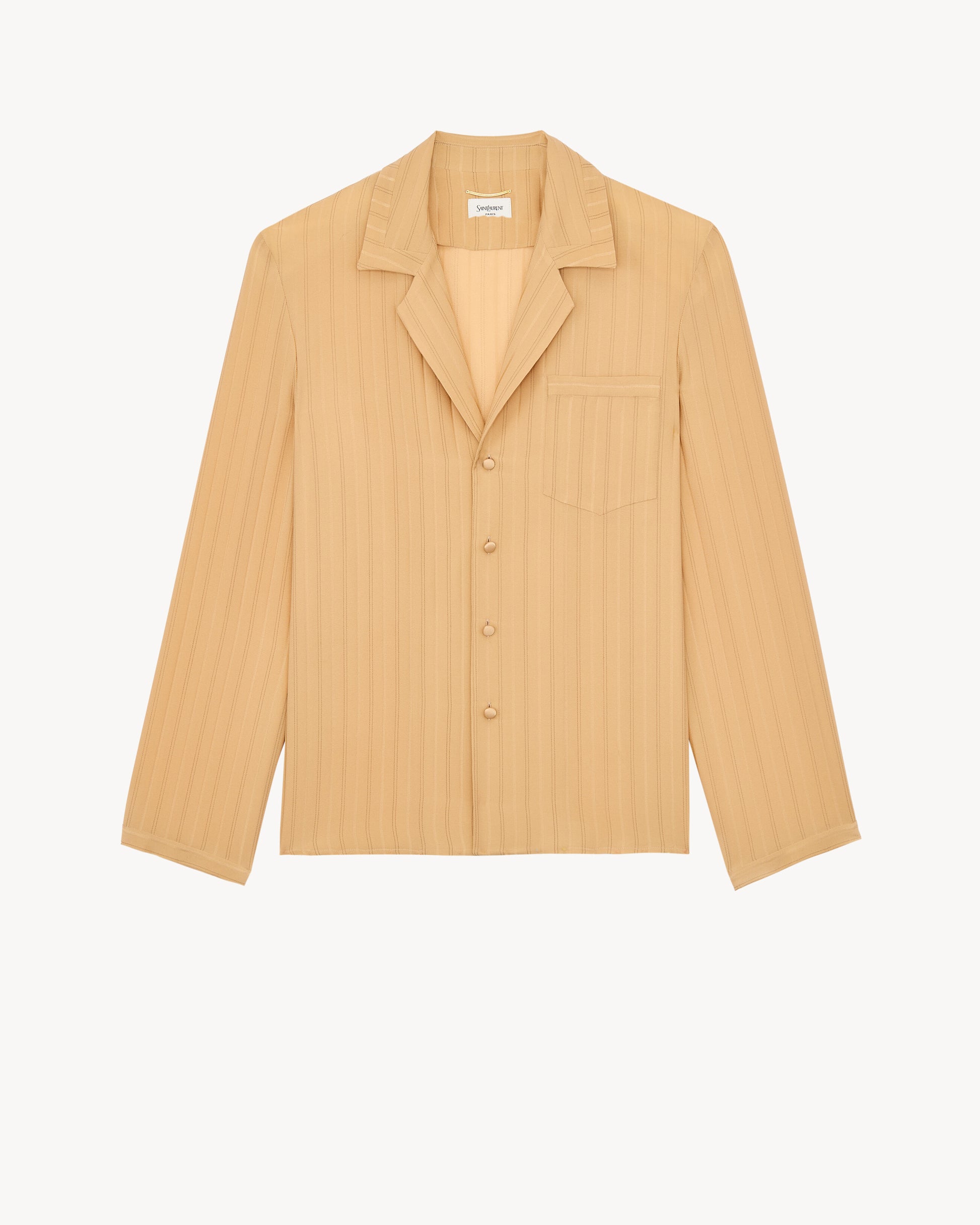 pajama top in striped silk