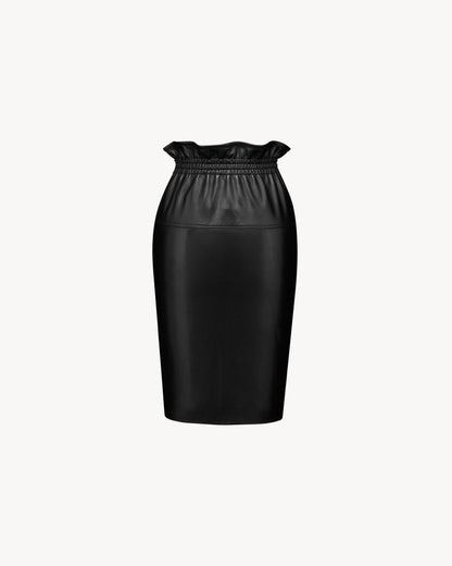 paperbag pencil skirt in lambskin