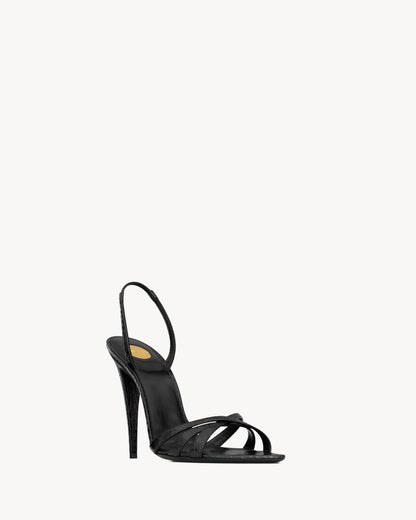 KATE sandals in python-embossed leather