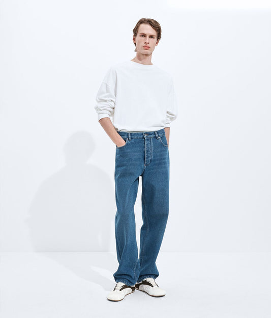 Medium Indigo Wide Leg Jeans