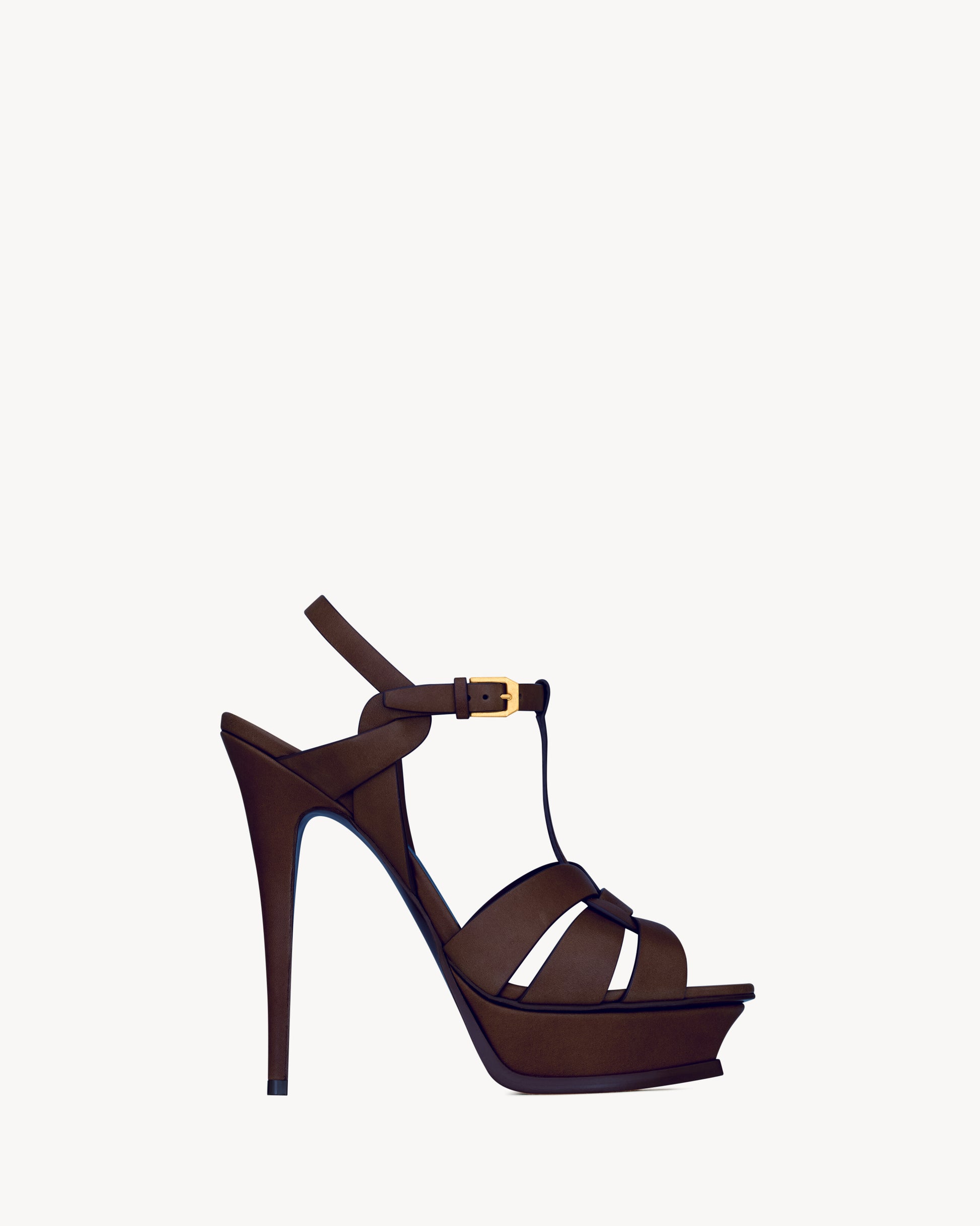 TRIBUTE platform sandals in smooth leather