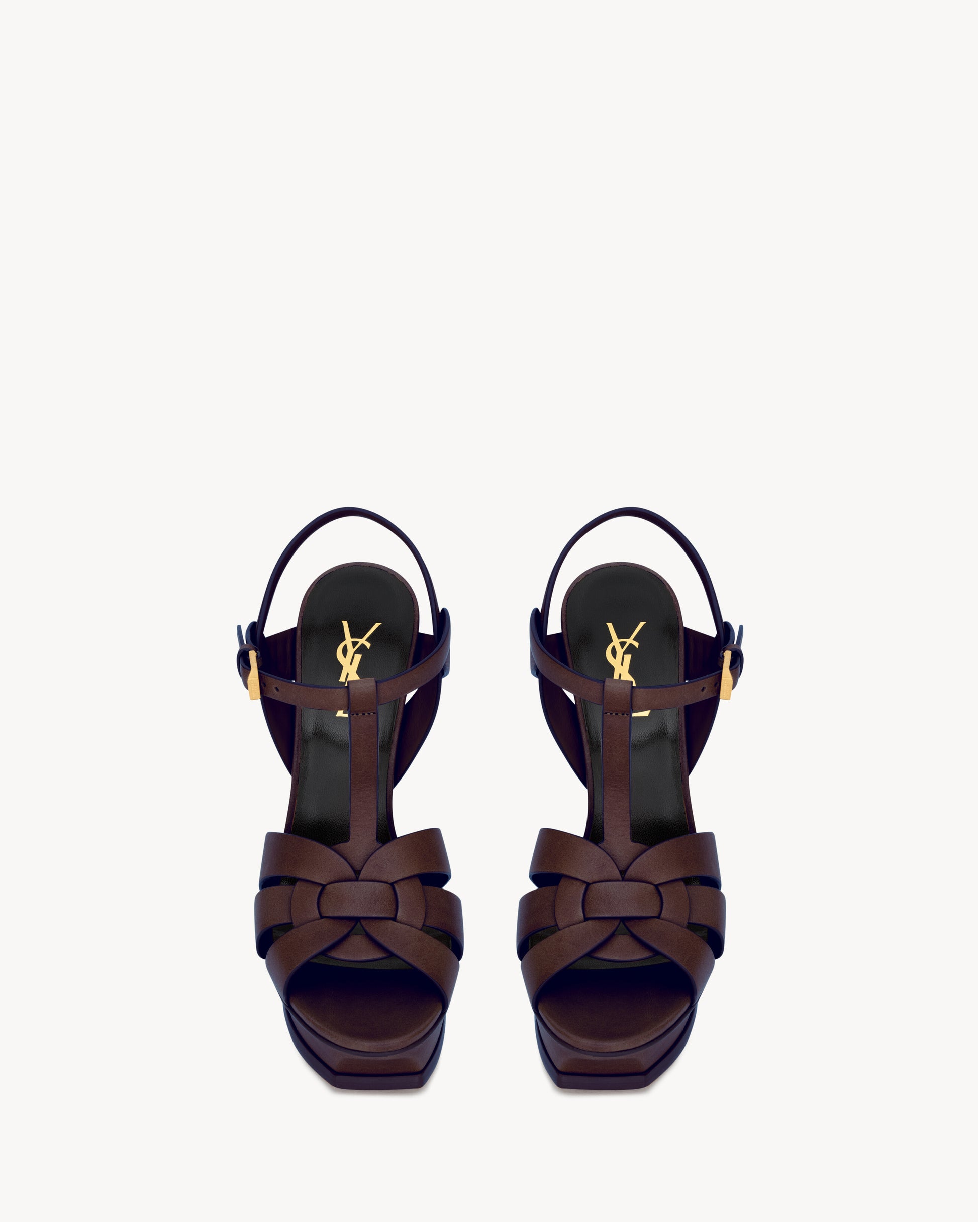 TRIBUTE platform sandals in smooth leather