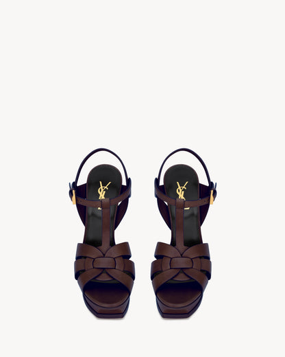 TRIBUTE platform sandals in smooth leather