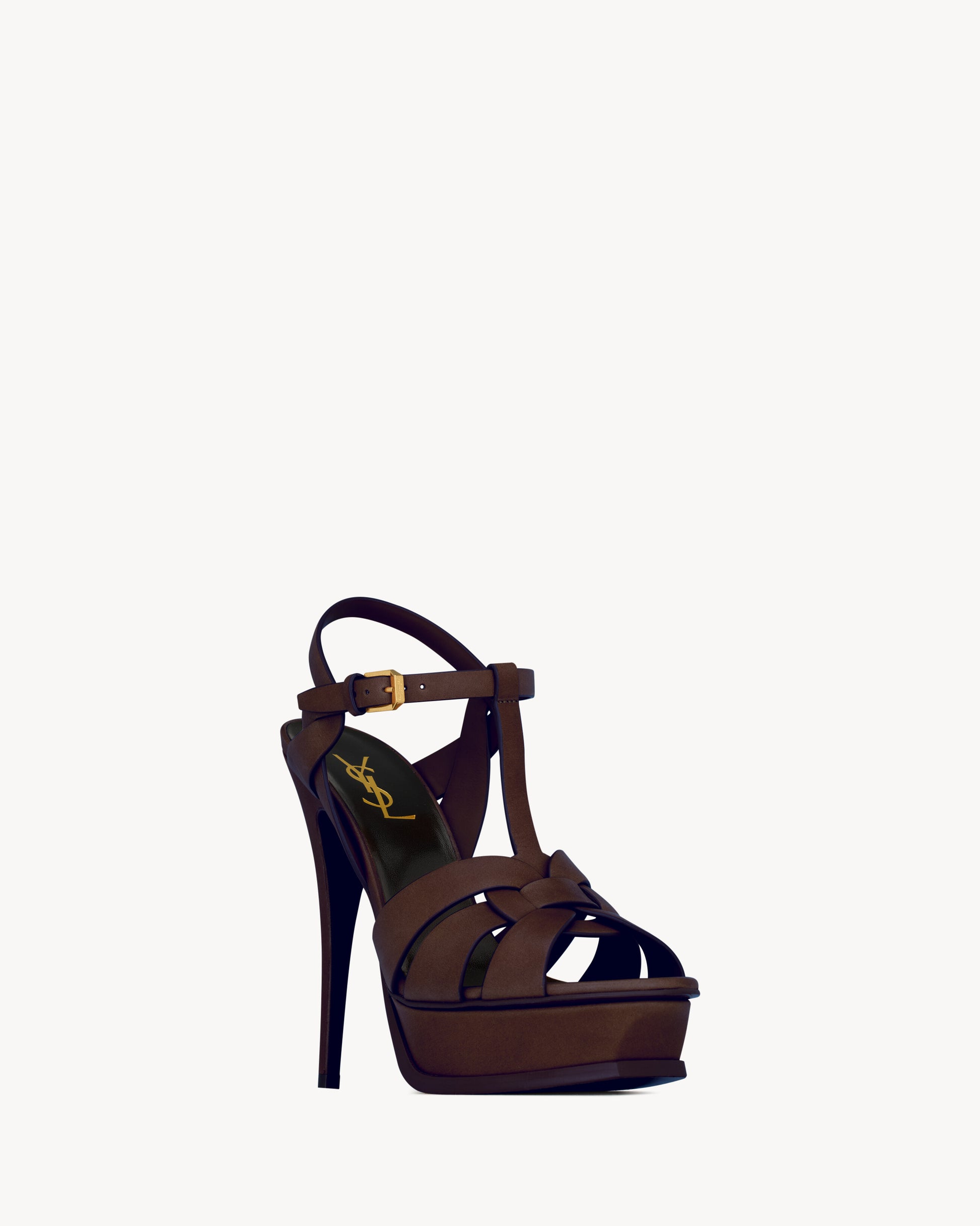 TRIBUTE platform sandals in smooth leather