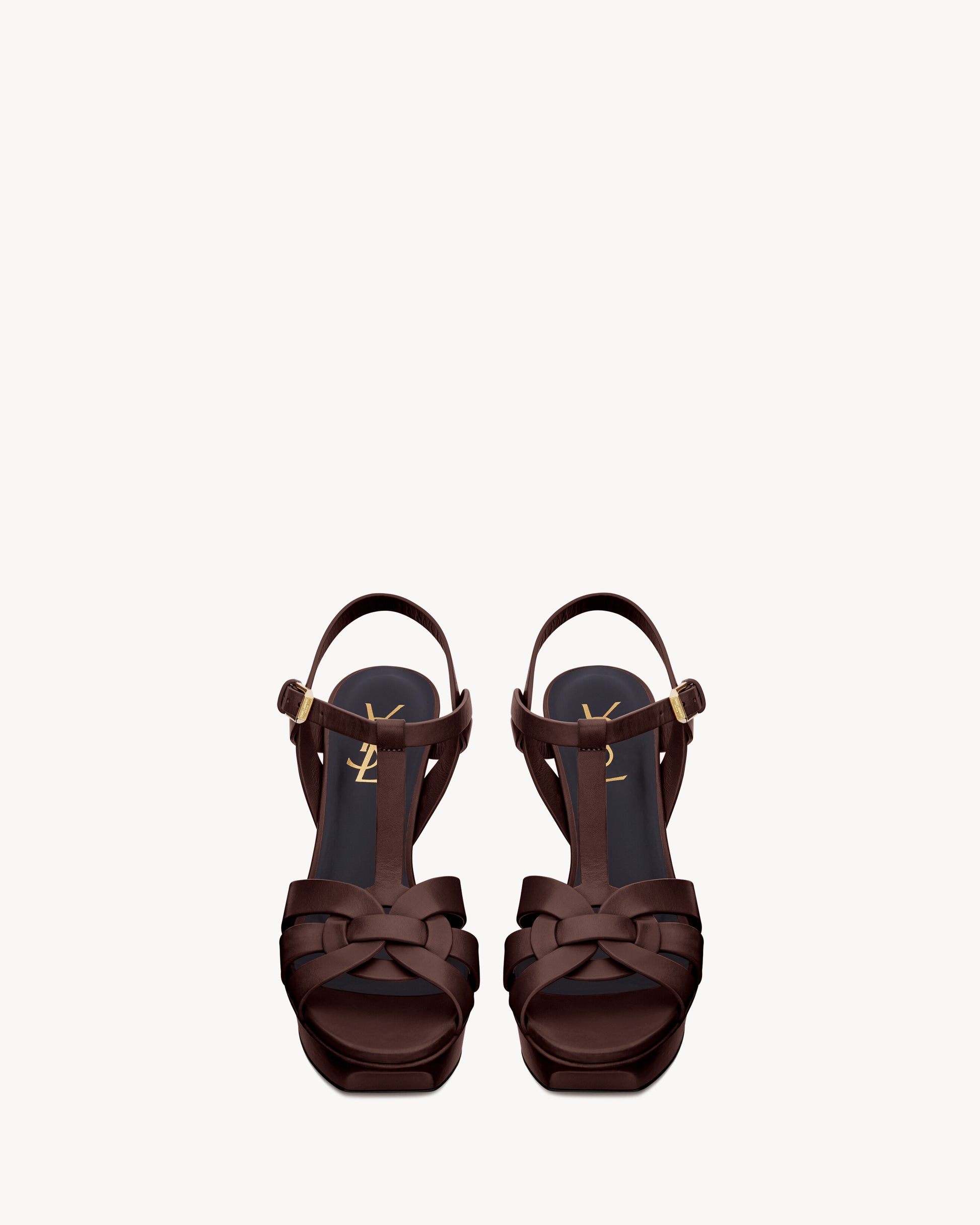 TRIBUTE platform sandals in smooth leather