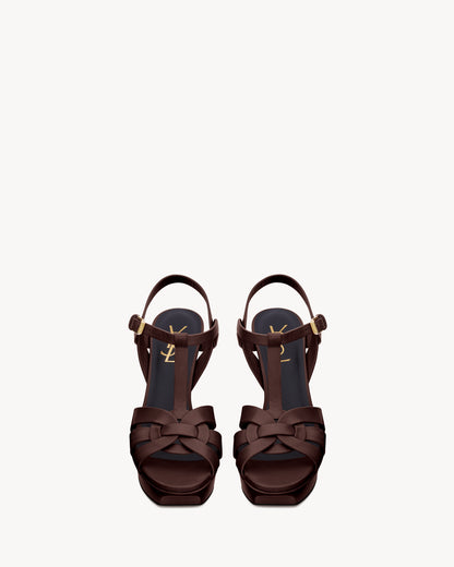 TRIBUTE platform sandals in smooth leather