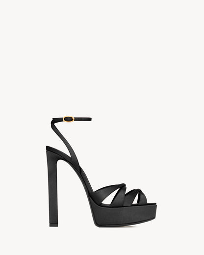 CHANDELLE platform sandals in satin crepe