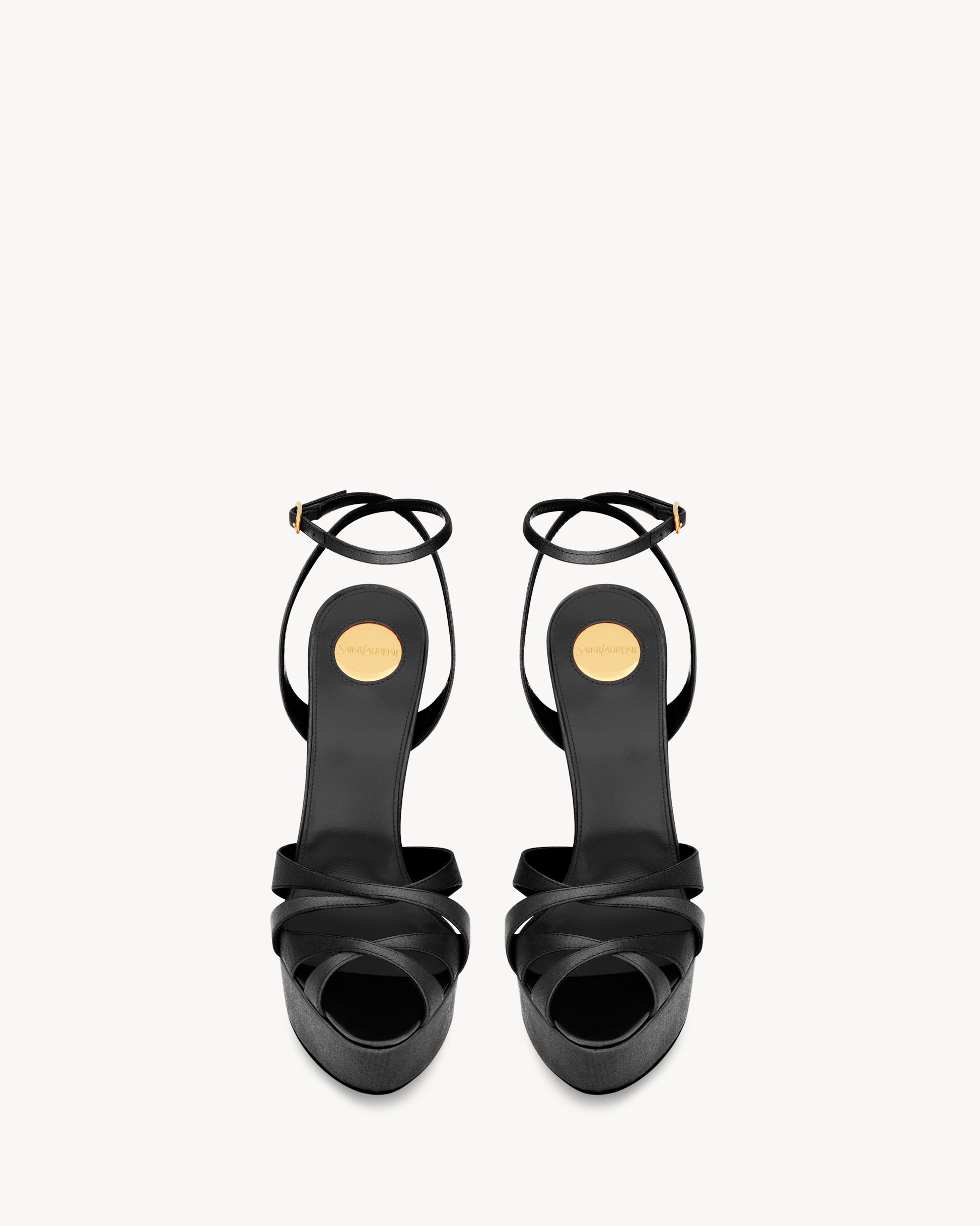 CHANDELLE platform sandals in satin crepe