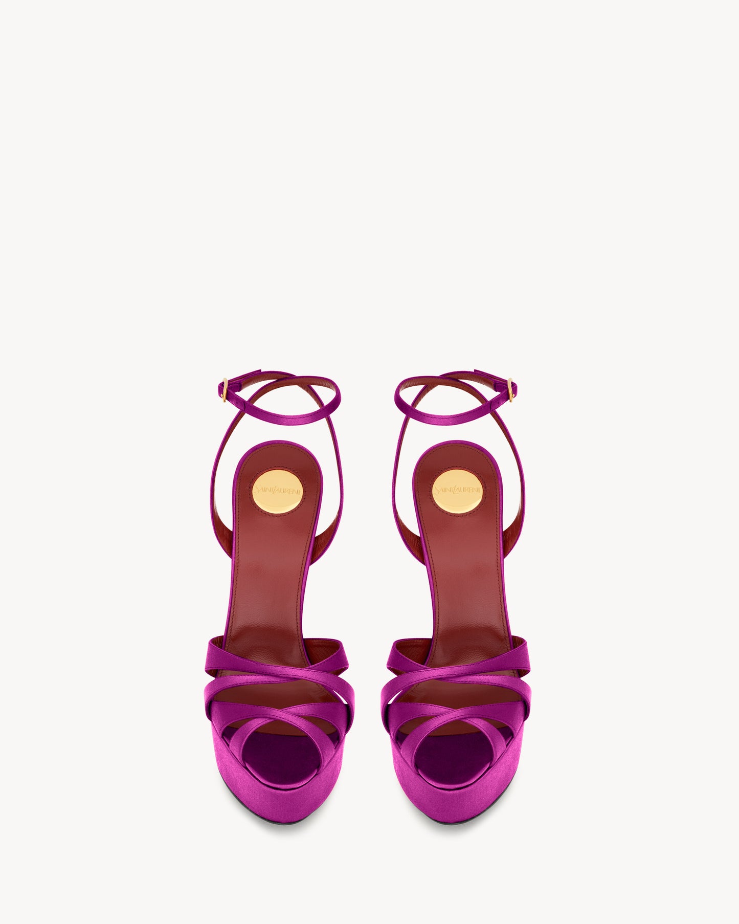 CHANDELLE platform sandals in satin crepe