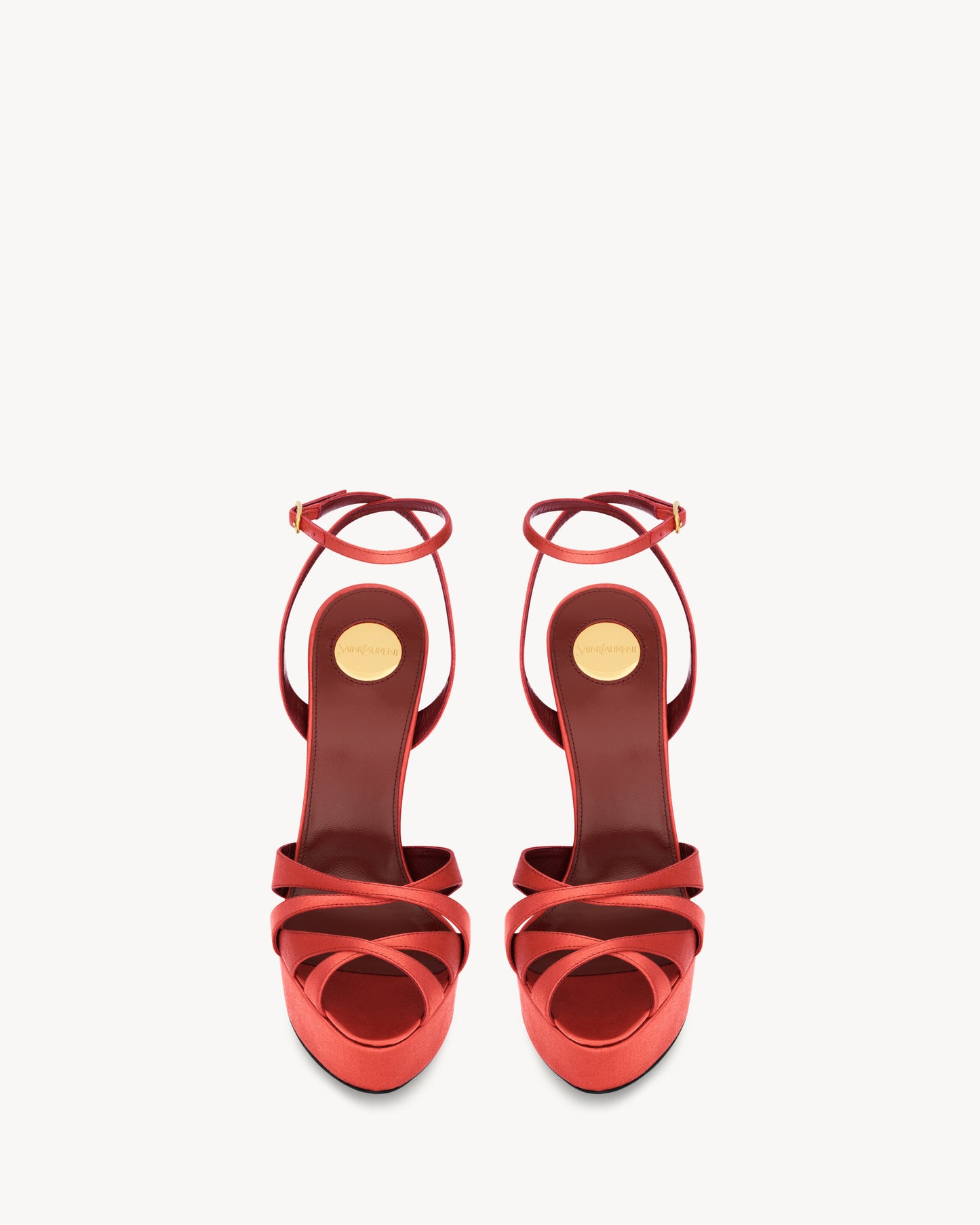 CHANDELLE platform sandals in satin crepe