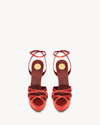 CHANDELLE platform sandals in satin crepe