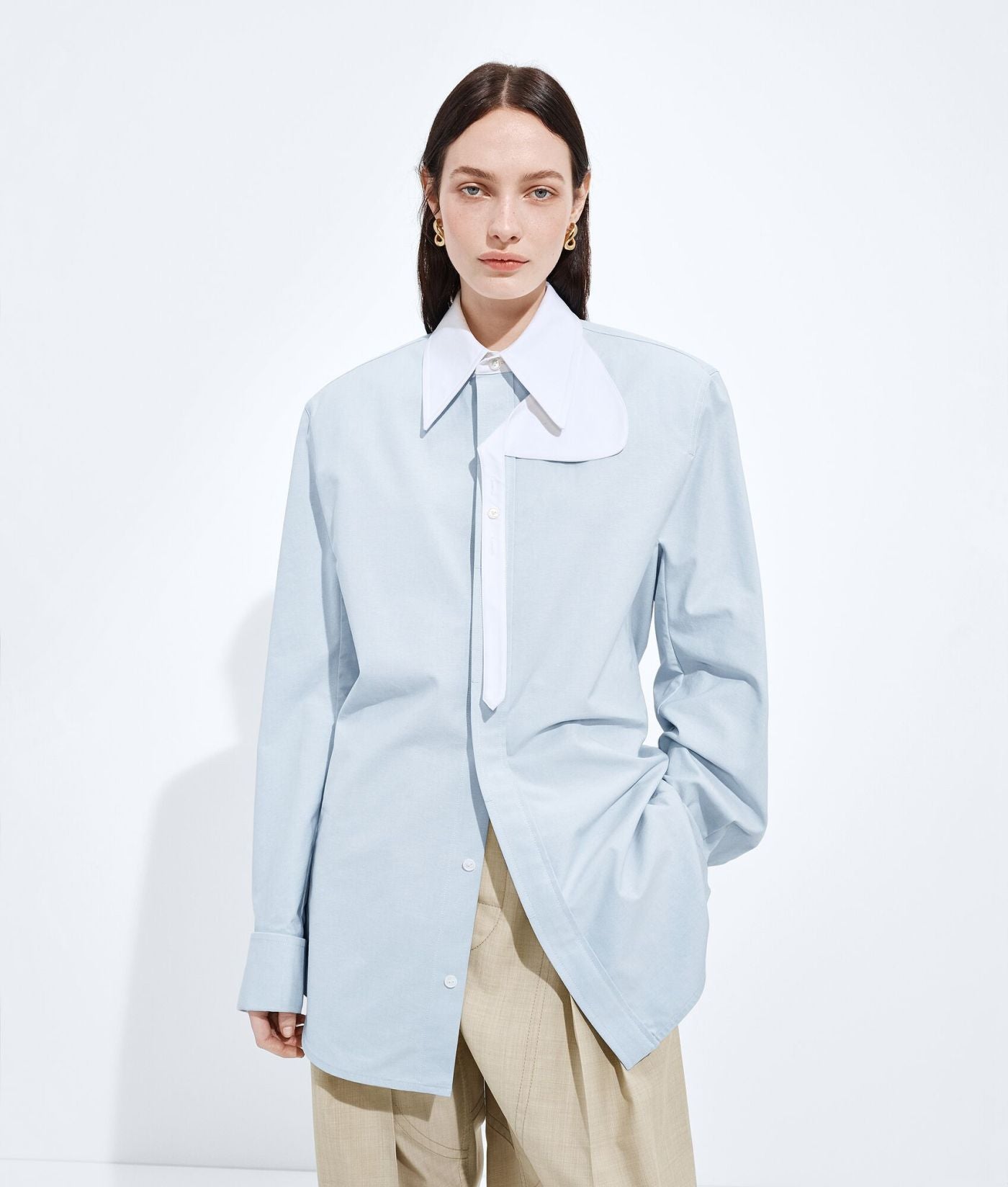 Cotton Oxford Belted Shirt