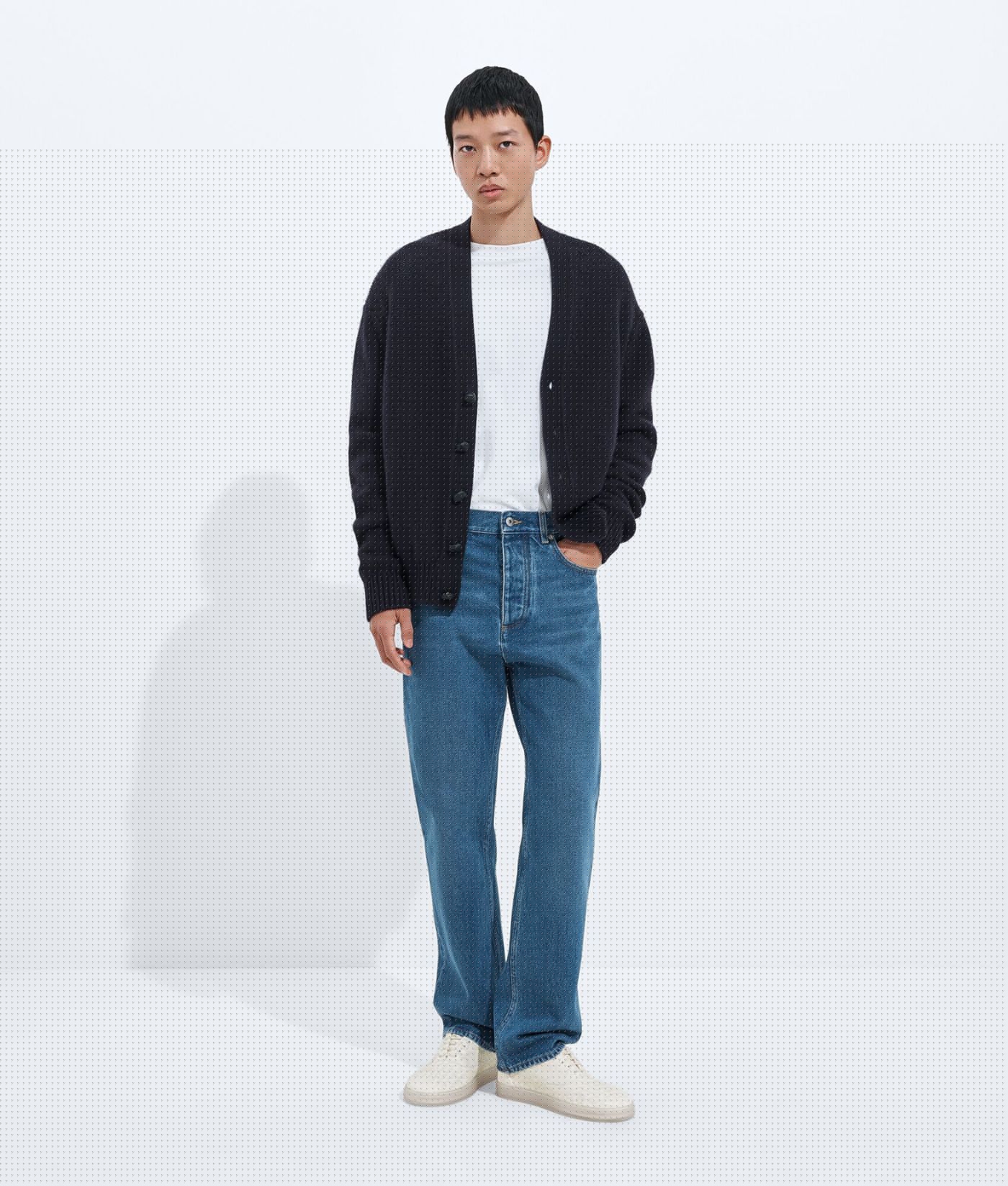 Medium Indigo Straight Leg Jeans
