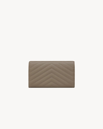 CASSANDRE large flap wallet in GRAIN DE POUDRE leather