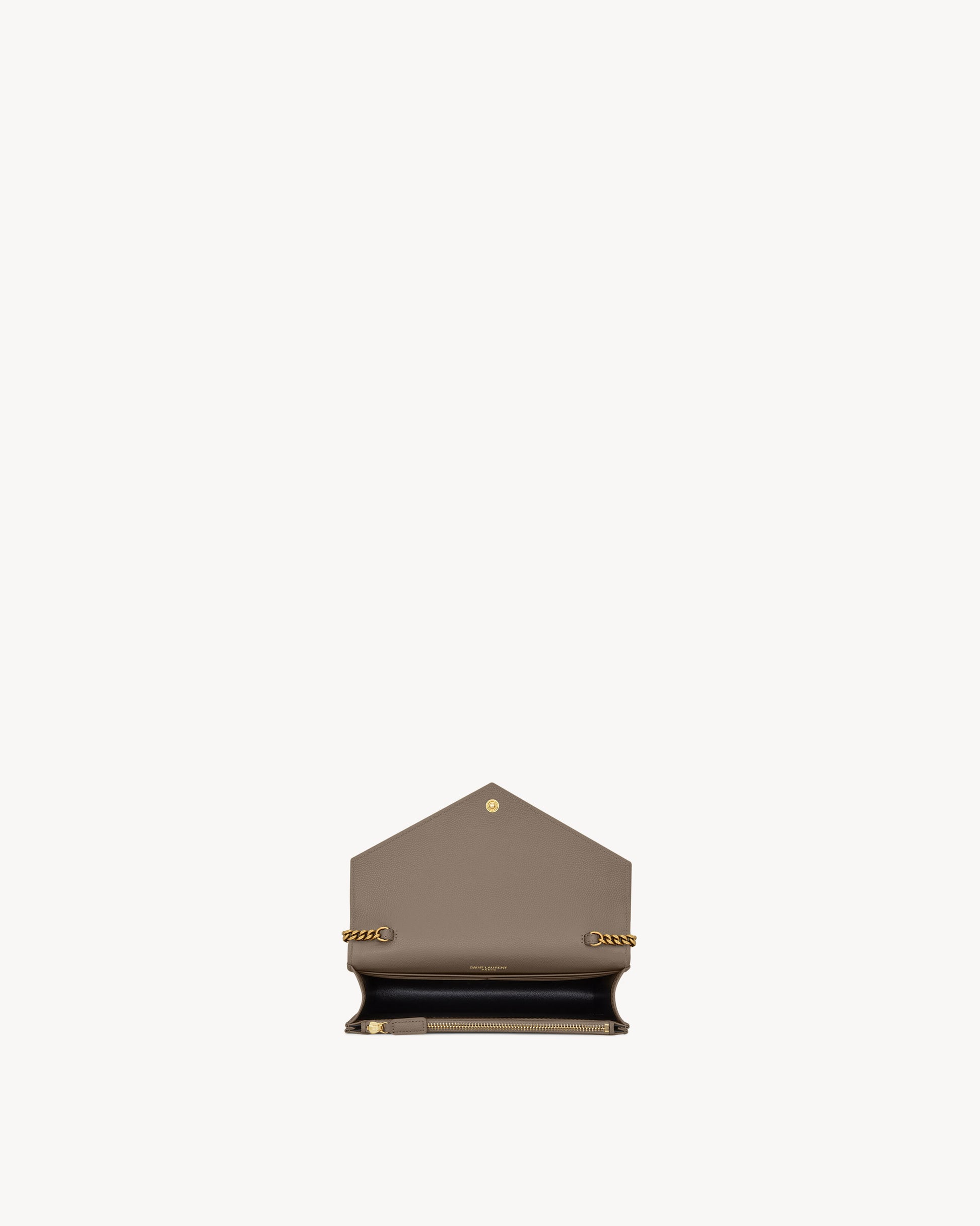 CASSANDRE envelope chain wallet in GRAIN DE POUDRE leather