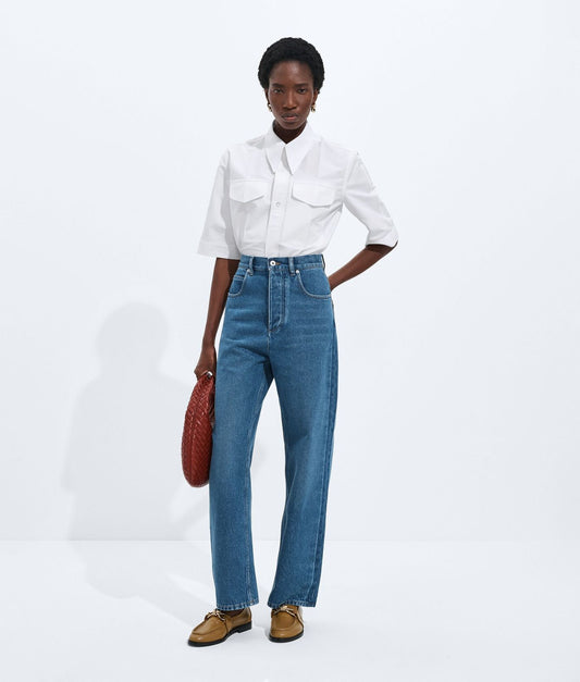 Medium Indigo Wide Leg Jeans