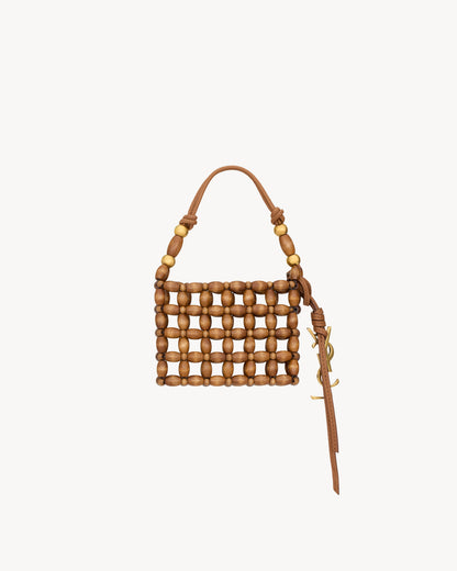 Micro EVENING bag in wood beads