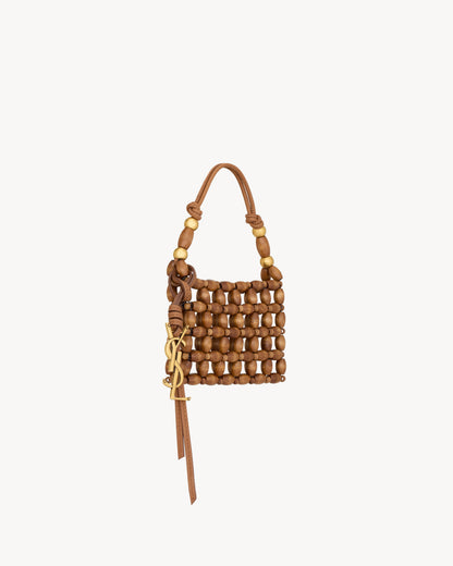 Micro EVENING bag in wood beads