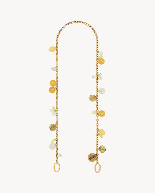 orange charms chain in resin