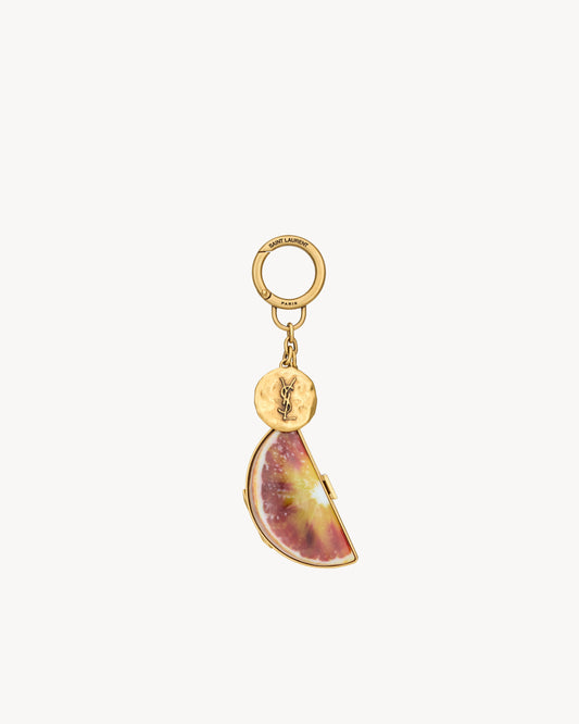 orange keyring in resin
