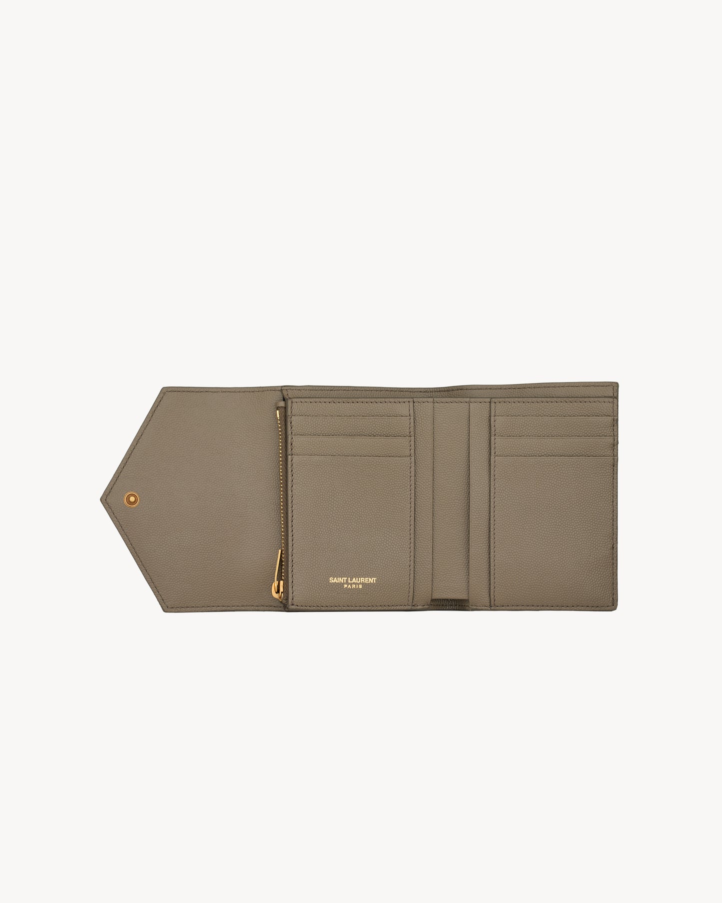 CASSANDRE compact tri fold wallet in GRAIN DE POUDRE leather